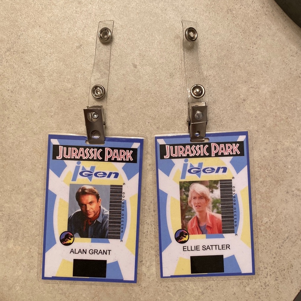 Jurassic Park- Ellie Sattler & Alan Grant ID Tags